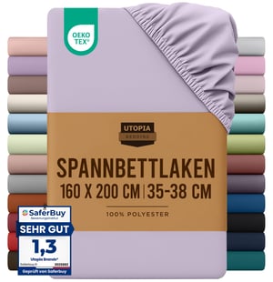 Cearșaf cu elastic Utopia Bedding 160x200 cm, culoarea lavandă - cearșaf protector elastic pentru saltea