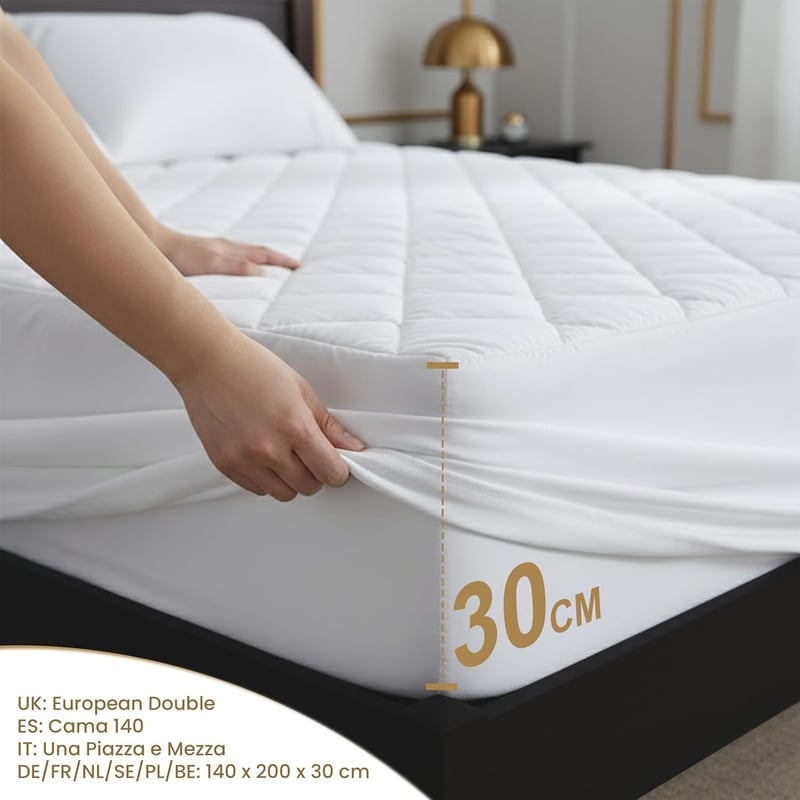 Utopia Bedding Steppelt Mikroszálas Matracvédő és Matractopper 30 cm-ig