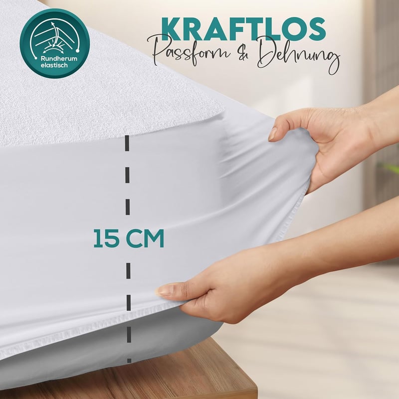 Utopia Bedding vízhatlan matrazvédő 180x200x40 cm, légáteresztő terry cloth - 180 x 200 x 40 cm, White