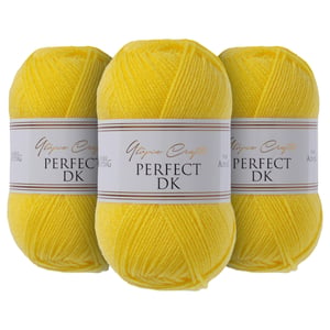 Utopia Crafts pređa za pletenje i kukičanje 3x100g (900m) DK akrilna pređa Oeko-Tex 100 - Kukuruzno žuta