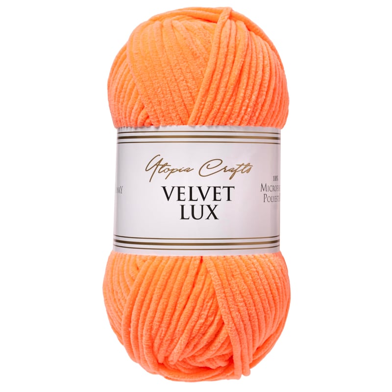 Fir gros și super catifelat Utopia Crafts Velvet Lux Chenille pentru tricotat și croșetat 100g - Soft Peach