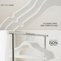 Utopia Home Premium baršunaste vješalice za odjeću, bijele, set od 20 komada, neklizajući set vješalica 3