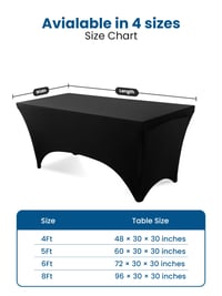 Utopia Kitchen Elastický obrus na stôl, čierny, na stôl so 4 nohami (122 cm), polyester a spandex, možno prať v práčke, nekrčivý, 1 ks 3