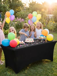 Utopia Kitchen Elastický obrus na stôl, čierny, na stôl so 4 nohami (122 cm), polyester a spandex, možno prať v práčke, nekrčivý, 1 ks 7