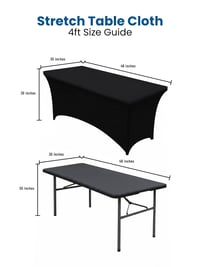 Utopia Kitchen Elastický obrus na stôl, čierny, na stôl so 4 nohami (122 cm), polyester a spandex, možno prať v práčke, nekrčivý, 1 ks 5