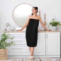 Utopia Towels set 2 prosoape de baie mari din bumbac, negre, cu agățătoare, prosop de saună 90 x 180 cm 7