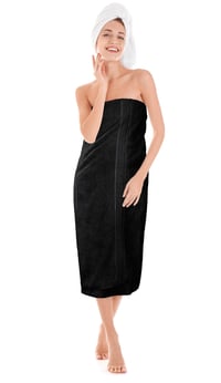 Utopia Towels set 2 prosoape de baie mari din bumbac, negre, cu agățătoare, prosop de saună 90 x 180 cm 9