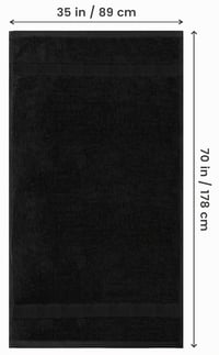 Utopia Towels set 2 prosoape de baie mari din bumbac, negre, cu agățătoare, prosop de saună 90 x 180 cm 2