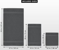Utopia Towels 8 részes pamut törölköző szett szürke 2 fürdő 2 kéz 4 mosóruha 2