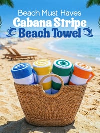 Utopia Towels Strandtörülköző Szett 4 db 76x152 cm Csíkos Pamut Gyors Száradás - Blue, Yellow, Green and Orange 9