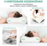 UTTU Memory Foam Ergonomikus Nyakpárna Memóriahabos Sandwich Kivitel 60x36cm - 60 X 40 X 12 cm 3