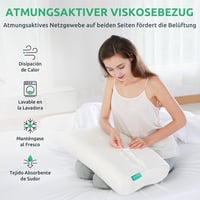 UTTU Memory Foam Ergonomikus Nyakpárna Memóriahabos Sandwich Kivitel 60x36cm - 60 X 40 X 12 cm 5