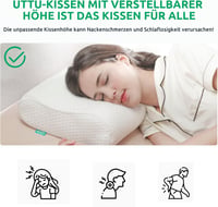 UTTU Memory Foam Ergonomikus Nyakpárna Memóriahabos Sandwich Kivitel 60x36cm - 60 X 40 X 12 cm 2