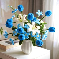 Set de 400 bucăți curățitoare de pipă UUEMB pentru confecționat flori, sârmă plușată în 5 culori, accesorii pentru lucru manual cu panglică, bandă adezivă și hârtie de ambalat 7