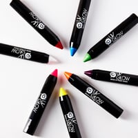 UV Glow Neon UV Ceruza Szett - Arcra és Testre, 6 Szín, UV Fény Alatt Világít 5