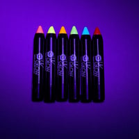 UV Glow Neon UV Ceruza Szett - Arcra és Testre, 6 Szín, UV Fény Alatt Világít 4