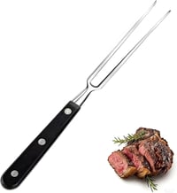 UV STYLISH 29 cm rozsdamentes húsvilla műanyag fekete nyéllel grill és tálaló villához pulykahús sütéshez 1