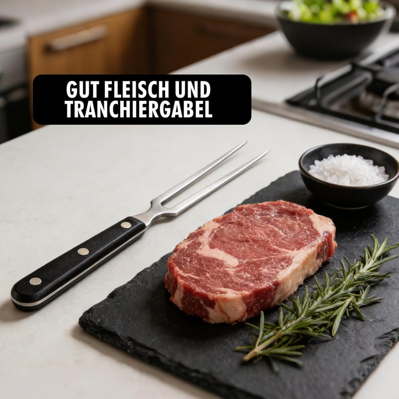 UV STYLISH 29 cm rozsdamentes húsvilla műanyag fekete nyéllel grill és tálaló villához pulykahús sütéshez