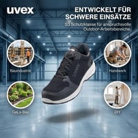 Uvex 1 Sport S3 ESD zaštitne cipele za muškarce - lagana, prozračna, protuklizna radna obuća, crna, EU veličina 47 6