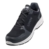 Încălțăminte de protecție Uvex 1 Sport S3 ESD pentru bărbați - Pantofi de lucru ușori, ergonomici, respirabili, piele întoarsă, negru, mărimea 44 (EU) 1