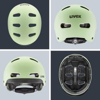 Cască de ciclism pentru copii Uvex 4kidz - Matcha Mat - 51-55 cm - Ajustare individuală a dimensiunii - Interior lavabil 4