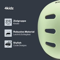 Cască de ciclism pentru copii Uvex 4kidz - Matcha Mat - 51-55 cm - Ajustare individuală a dimensiunii - Interior lavabil 2