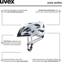 Uvex Active uniszex kerékpáros bukósisak - cloud-silver - 56-60 cm 6