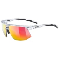 Ochelari de soare Uvex Aerios Sport - Transparent/Oglindă Roșu - Protecție UV - Anti-aburire - Brațe soft - Unisex 1