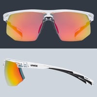 Ochelari de soare Uvex Aerios Sport - Transparent/Oglindă Roșu - Protecție UV - Anti-aburire - Brațe soft - Unisex 5