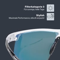 Ochelari de soare Uvex Aerios Sport - Transparent/Oglindă Roșu - Protecție UV - Anti-aburire - Brațe soft - Unisex 3