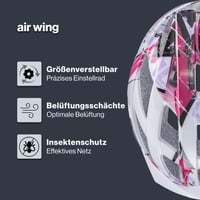 Detská cyklistická prilba Uvex Air Wing - bielo-ružová - 52-57 cm - ľahká, nastaviteľná veľkosť, možnosť doplnenia LED svetlom 2