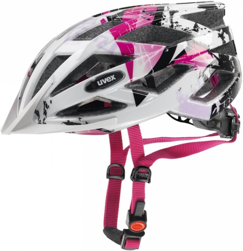Uvex Air Wing könnyű kerékpáros sisak LED fénnyel, univerzális méretezés - 56 - 60 cm, White / Pink, Gen 2