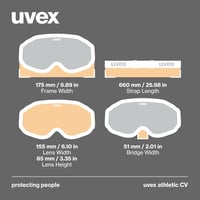 uvex Athletic CV Síszemüveg Felnőtteknek - Fekete/Kék-Narancs, Kategória 2 Szűrő, Páramentes, UV-Védelemmel, Snowboardozáshoz is 7