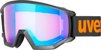 Ochelari de schi uvex Athletic CV pentru adulți - Negru/Albastru-Portocaliu, Categoria 2 Filtru, Anti-ceață, Protecție UV, Potriviți și pentru snowboard 1