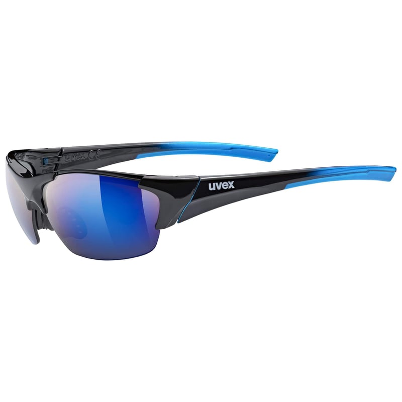 Uvex Blaze III sportske naočale s izmjenjivim lećama za muškarce i žene - 8 cm x 16 cm, crne/plave, jedan par