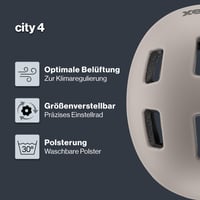 Cyklistická prilba Uvex City 4 pre mužov a ženy – Ľahká mestská prilba – Warm Grey Matt – 51 – 55 cm – Individuálne nastavenie veľkosti – Umývateľná výstelka 2