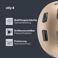 Cyklistická prilba Uvex City 4 pre mužov a ženy – Soft Gold Matt – 58-61 cm – s LED svetlom – individuálne nastavenie veľkosti – ľahká mestská prilba 2