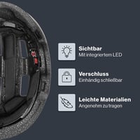 Cyklistická prilba Uvex City 4 s LED svetlom – čierna matná – 55–58 cm 3