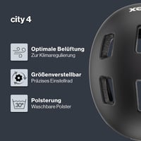 Cyklistická prilba Uvex City 4 s LED svetlom – čierna matná – 55–58 cm 2
