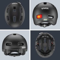 Cyklistická prilba Uvex City 4 s LED svetlom – čierna matná – 55–58 cm 4