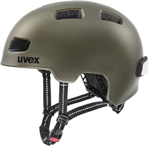 Uvex City 4 gradska biciklistička kaciga s LED svjetlom - zelena dim mat - 58-61 cm
