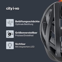 Uvex City i-vo könnyű város kerékpáros sisak LED fénnyel unisex - 52 - 57 cm, All Black Matte, Gen. 2 UK 2