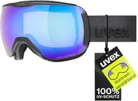 uvex Downhill 2100 CV Unisex Síszemüveg - Fekete Matt/Kék-Zöld, Polikarbonát Lencsével, Párásodásgátló, Snowboardozáshoz is 1