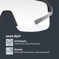 Športové okuliare Uvex Dyrt – čierne matné/priehľadné – široké zorné pole – 100 % UV ochrana – cyklistické okuliare pre mužov a ženy 2