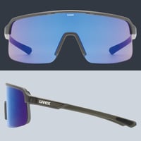 Ochelari sport Uvex dyrt - Smoke Gray Matt/Blue Mirror - Câmp vizual larg - Protecție 100% UV - Ochelari de soare sport pentru bărbați și femei 5