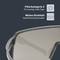 Ochelari sport Uvex dyrt - Smoke Gray Matt/Blue Mirror - Câmp vizual larg - Protecție 100% UV - Ochelari de soare sport pentru bărbați și femei 3