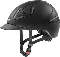 Cască de echitație Uvex Exxential III - Design Inmould ușor - Decupaj pentru coada de cal - Negru mat - Mărime L-XL - Echipament de echitație sigur și confortabil 1
