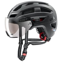 Cyklistická prilba Uvex Finale Visor s LED svetlom - Matná čierna - Obvod hlavy 52-57 cm - Mestská prilba pre mužov a ženy 1