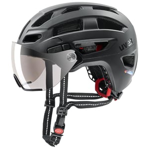 Uvex Finale Visor biciklistička kaciga s ugrađenim vizirom, mat crna, opseg glave 52-57 cm, za gradsku vožnju, rabljena