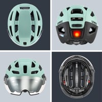 Cască de ciclism Uvex Finale Visor cu lumină LED - Jade-Black mat - circumferință cap 52-57 cm - Categorie filtru 1 - Bărbați și Femei 4